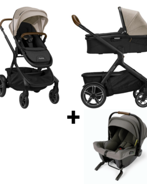 SET | Kinderwagen Nuna Demi Grow Timber + Autostoel Nuna Pipa Urbn Granite